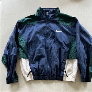 Nike Men's Blue and Green Windbreaker Jacket